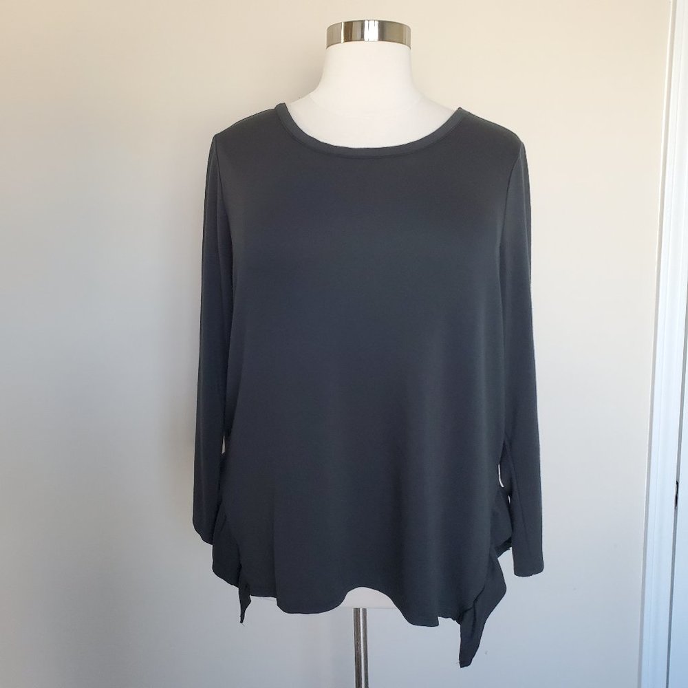 Lane Bryant Plus Size 18/20 Dark Green Top Ruffle